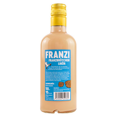 Franzi, Sahnelikör, Franzbrötchenlikör, 15 % Vol., 500 ml Flasche