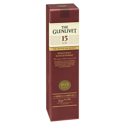 The Glenlivet, 15 Years of Age, Single Malt Scotch Whisky, 40 % Vol.
