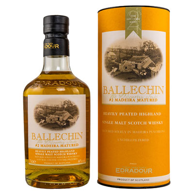 Ballechin, Heavily Peated Highland Single Malt Scotch Whisky, #2, Madeira Cask Matured, 46 % Vol., 700 ml Geschenkpackung