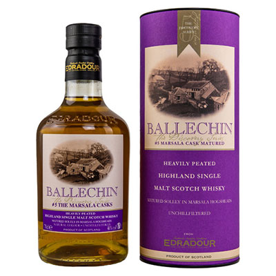Ballechin, Heavily Peated Highland Single Malt Scotch Whisky, #5, Marsala Cask Matured, 46 % Vol., 700 ml Geschenkpackung