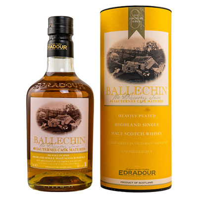 Ballechin, Heavily Peated Highland Single Malt Scotch Whisky, #8, Sauternes Cask Matured, 46 % Vol., 700 ml Geschenkpackung