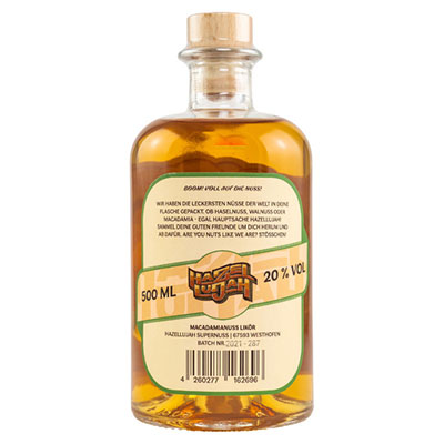Hazellujah, Macadamia Likör, 20 % Vol., 500 ml Flasche