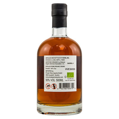 Koval, Bio, Rye Whiskey, Bottled in Bond, 50 % Vol., 500 ml Flasche