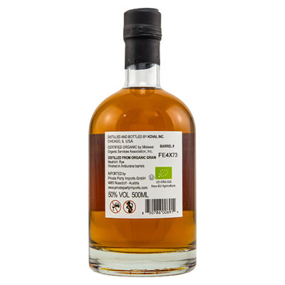Koval, Bio, Rye Whiskey, Amburana Barrel Finish, 50 % Vol., 500 ml Flasche