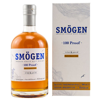 Smögen, Swedish Single Malt Whisky, 100 Proof, 6 y.o., 57,1 % Vol.