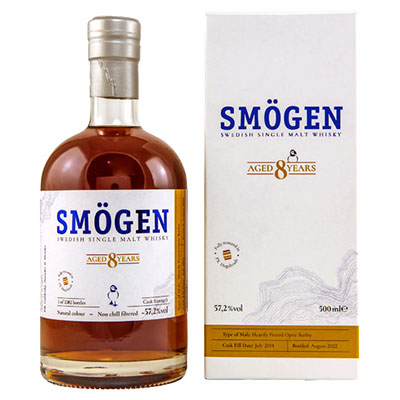 Smögen, Swedish Single Malt Whisky, 2014/2022, 8 y.o., 57,2 % Vol.