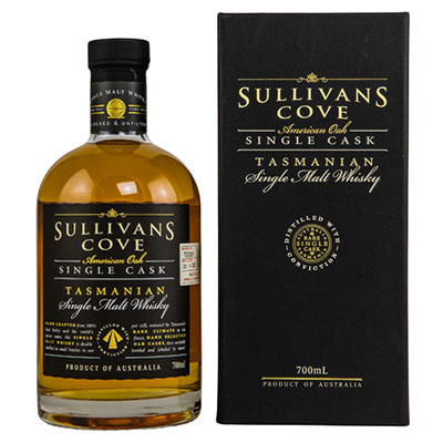 Sullivans Cove, Tasmanian Single Malt Whisky, American Oak Single Cask, 2008/2021, 12 y.o., 46,5 % Vol., 700 ml Geschenkpackung