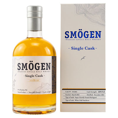 Smögen, Swedish Single Malt Whisky, 2011/2021, 9 y.o., Single Cask, 60 % Vol.