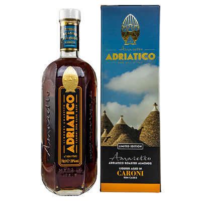 Adriatico Amaretto, Amaretto, Carioni Rum Cask, 28 % Vol., 700 ml Geschenkpackung