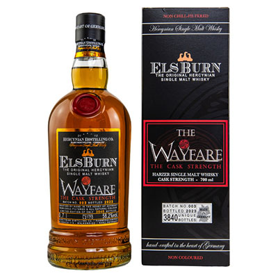 Elsburn, Hercynian Single Malt Whisky, The Wayfare, Cask Strenght, Batch 003, 2023, 58,2 % Vol., 700 ml Geschenkpackung