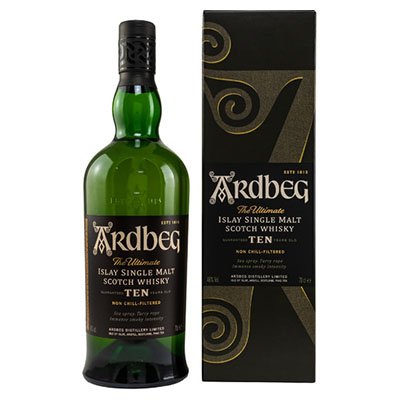 Ardbeg, Ten, Islay Single Malt Scotch Whisky, 10 Years Old, 46 % Vol., 700 ml Geschenkpackung