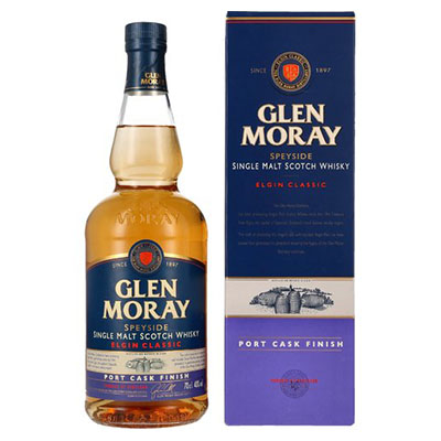 Glen Moray, Elgin Classic, Port Cask Finish, Speyside Single Malt Scotch Whisky, 40 % Vol., 700 ml Geschenkpackung