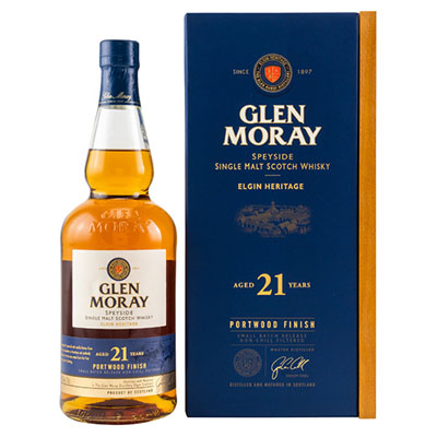 Glen Moray, Elgin Heritage, Speyside Single Malt Scotch Whisky, 21 Years Old, Portwood Finish, 46,3 % Vol., 700 ml Geschenkpackung
