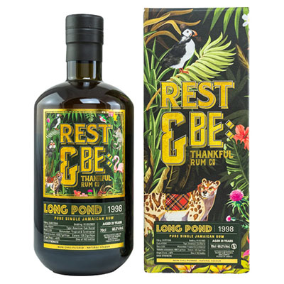 Rest & Be Thankful, Long Pond, Pure Single Jamaican Rum, 1998/2022, 23 y.o., LSO, Single Cask #10241, 60,2 % Vol., 700 ml Geschenkpackung