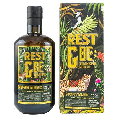Rest & Be Thankful, Monymusk, Pure Single Jamaican Rum, 2000/2022, 21 y.o., MPG, Single Cask #7238, 60,1 % Vol., 700 ml Geschenkpackung