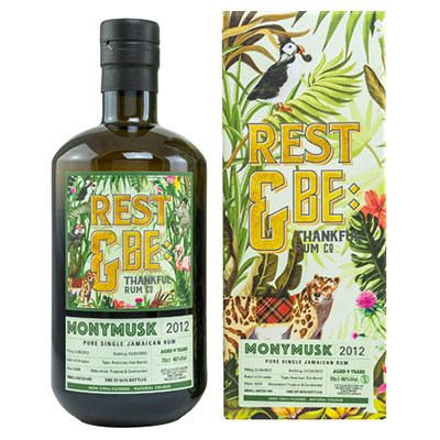 Rest & Be Thankful, Monymusk, Pure Single Jamaican Rum, 2012/2022, 9 y.o., Small Batch #1, 46 % Vol., 700 ml Geschenkpackung