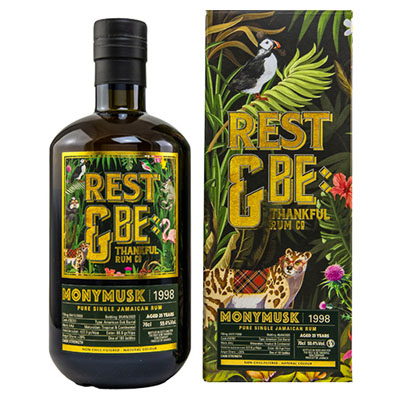 Rest & Be Thankful, Monymusk, Pure Single Jamaican Rum, 1998/2022, 23 y.o., AHJ, Single Cask #26761, 59,4 % Vol., 700 ml Geschenkpackung